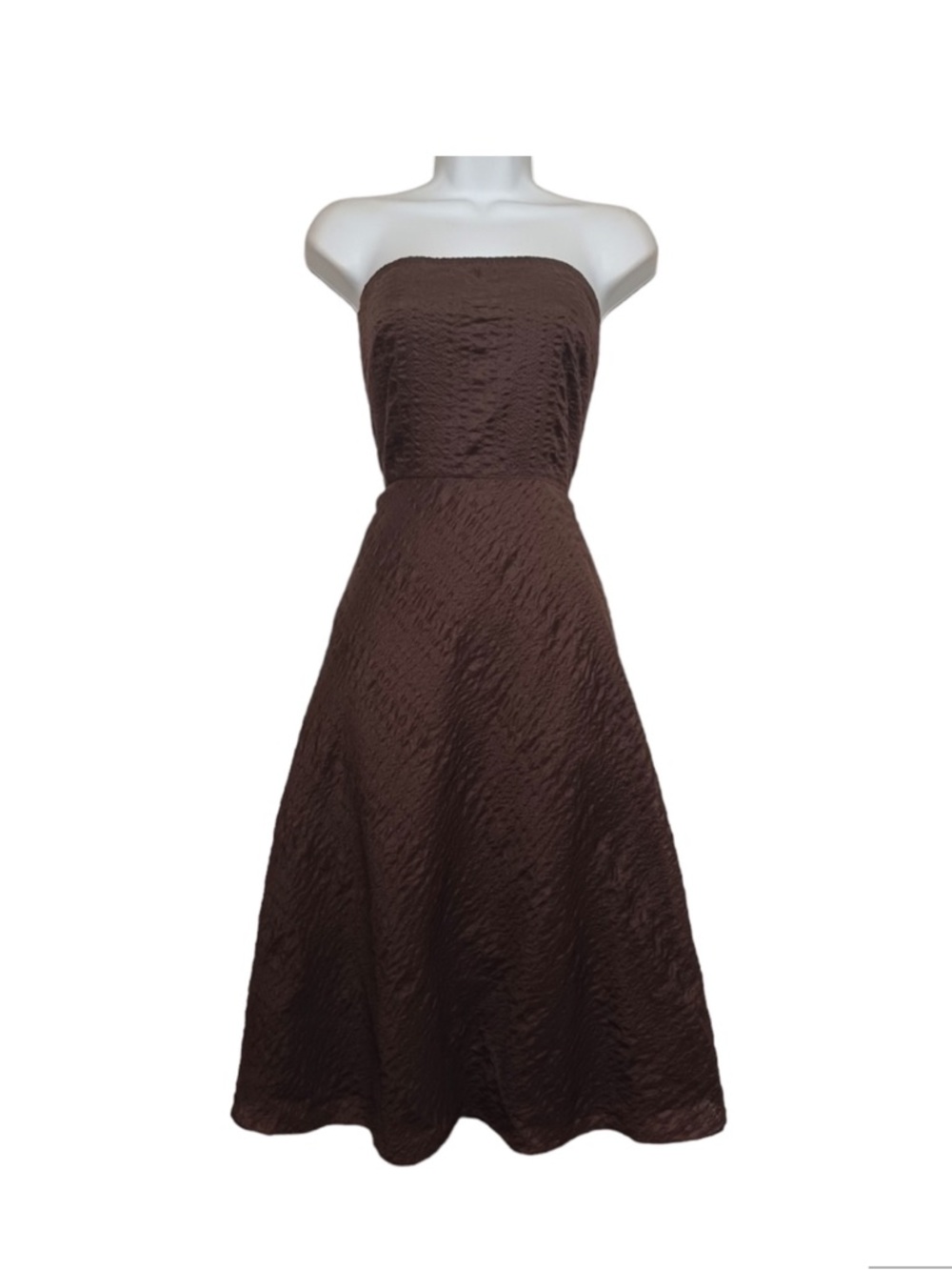 J. CREW‎ Crinkle Texture Strapless A-Line Fit & Flare Midi Dress 0 XS S